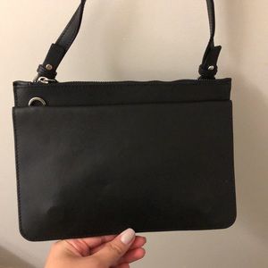 Black Crossbody, Metallic Interior Pockets